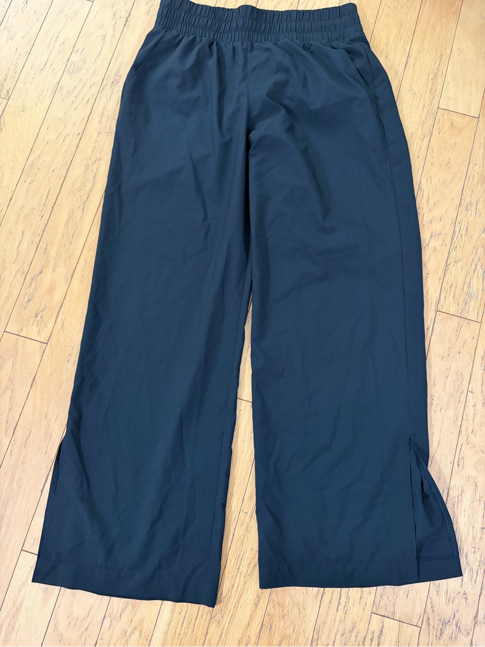 GAP Black Wide-Leg Track Pants with Elastic Waist